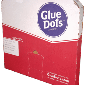 Red and white Glue Dots package