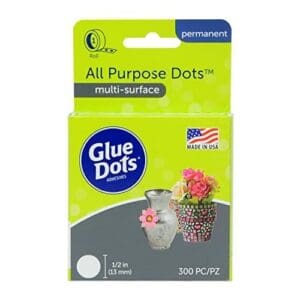 Glue Dots packaging with floral vases