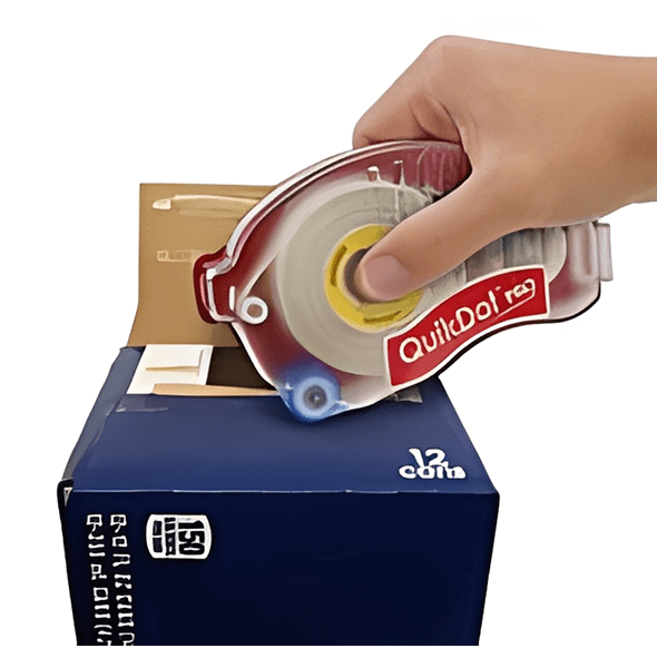 Packing box with transparent tape dispenser