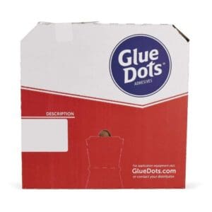 Red and white Glue Dots packaging